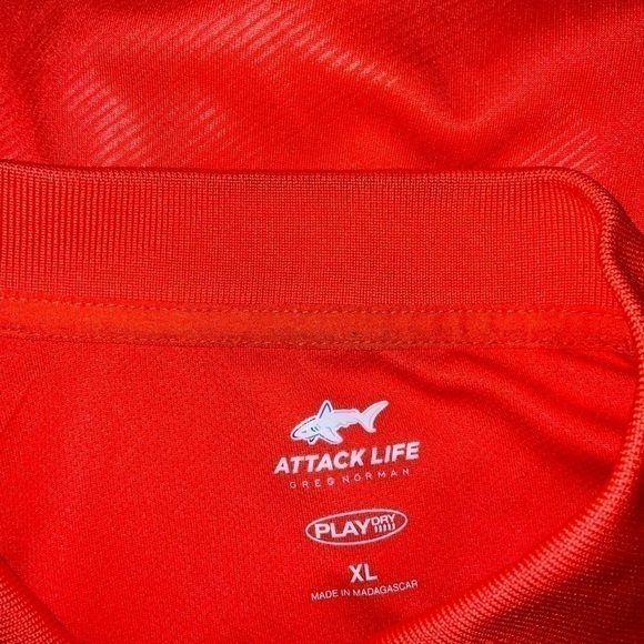 Men’s used Orange Greg Norman size XL golf polo shirt attack life - Picture 2 of 3